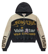 Vale Forever Star Zip Up Hoodie Black