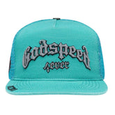 Godspeed Forever Trucker Hat Teal Washed