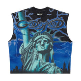 Godspeed Voltage Sleeveless Black Blue Tee