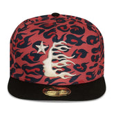 Hellstar Cheetah Print Snapback Hat 'Red'
