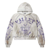 Vale Forever Army Zip Up Hoodie Grey