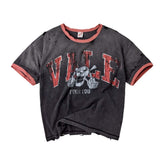 Vale Forever Big Brother Ringer Tee Faded Grey Red