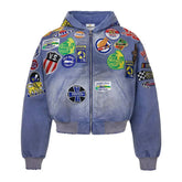 Vale Forever Passport Denim Zip Up Hoodie
