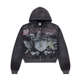 Vale Forever Vendetta Distressed Zip Up Hoodie