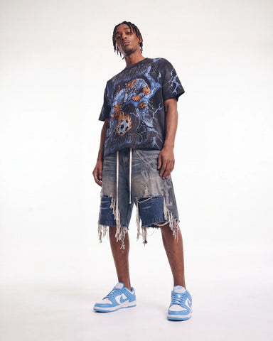 Vale Forever Chain Jorts Blue