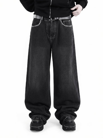 Skull Studded Denim