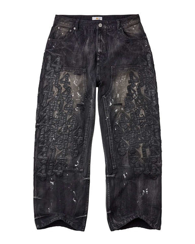 Vale Forever Black Cat Denim Jeans Black