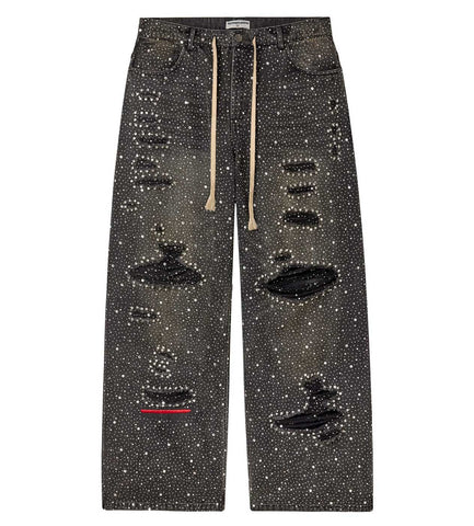 Vale Forever Iced Out Denim Pants Black