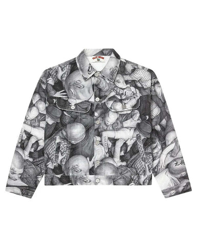 Vale Forever X Dan Witz Moshpit Trucker Jacket White