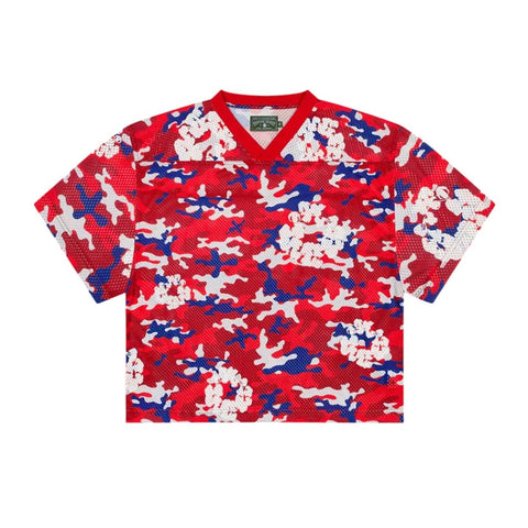 Denim Tears Camo Cotton Wreath Mesh Jersey Tee Red