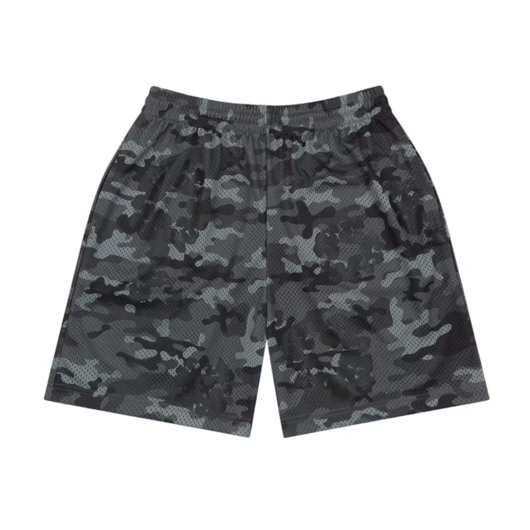 Denim Tears Camo Cotton Wreath Mesh Shorts Black Grey