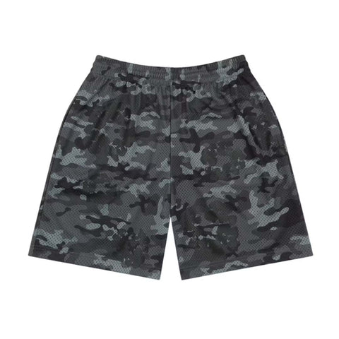 Denim Tears Camo Cotton Wreath Mesh Shorts Black Grey