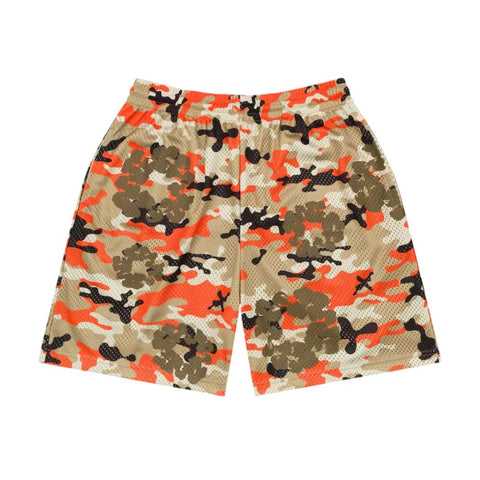 Denim Tears Camo Cotton Wreath Mesh Shorts Orange