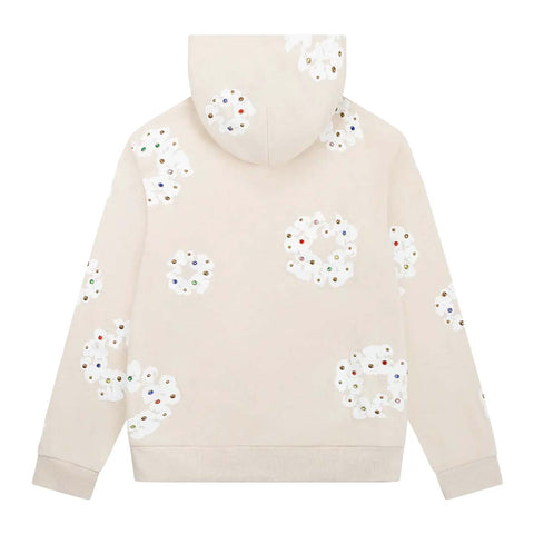 Denim Tears Rhinestone Wreath Zip Hoodie 'Oatmeal'