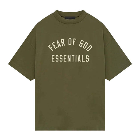 Essentials Fear of God Jersey Crewneck Tee Military