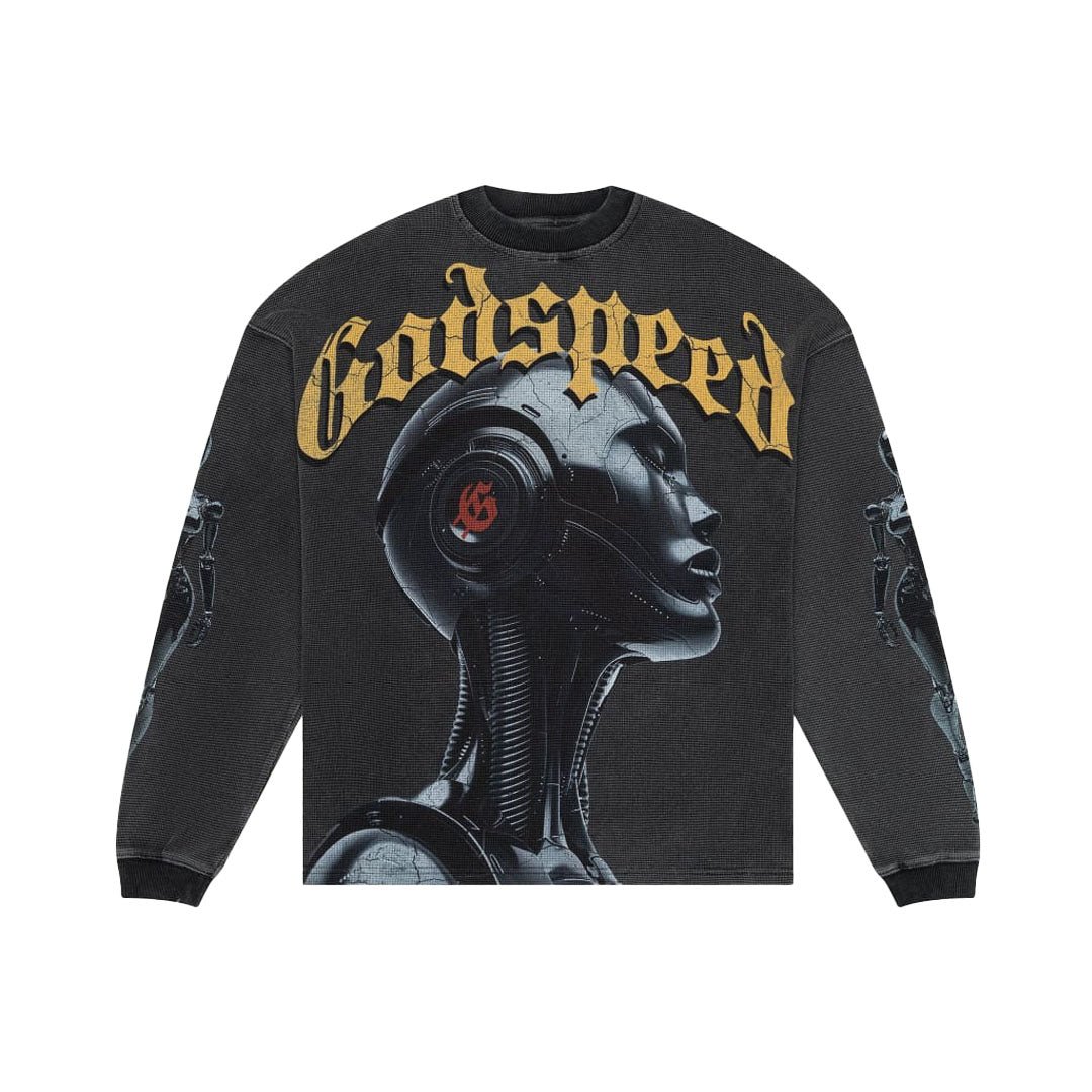 Godspeed Alexa Thermal Long Sleeve Tee Grey Wash