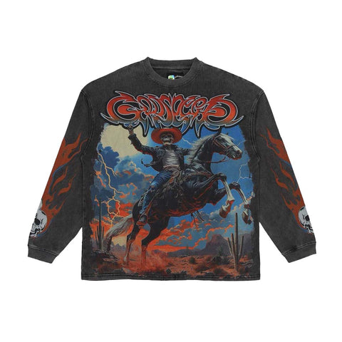 Godspeed Best Western Long Sleeve Grey Wash Tee