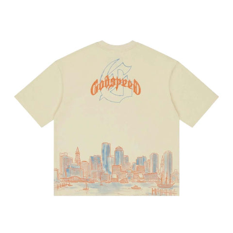 Godspeed Boston Skyline Tee Cream