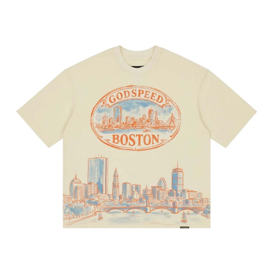 Godspeed Boston Skyline Tee Cream