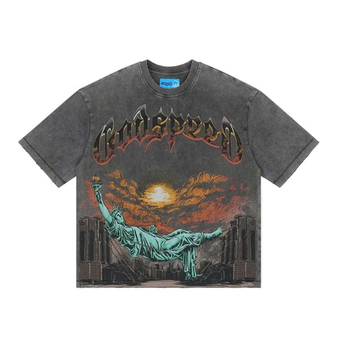Godspeed Burnt Bridges 2.0 Grey Wash Tee