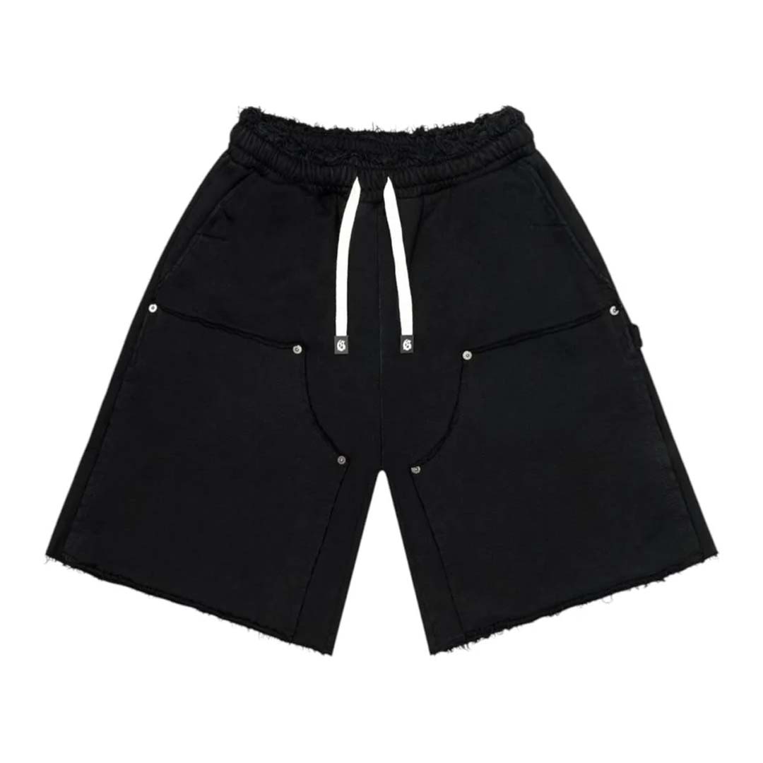 Godspeed Carpenter Distressed Shorts Flat Black