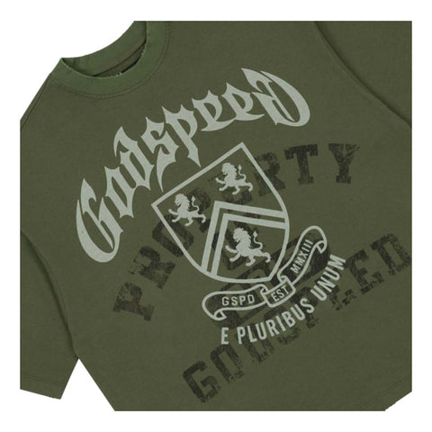 Godspeed Collegiate Tee Olive Green Wash