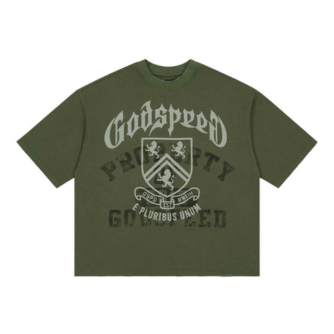 Godspeed Collegiate Tee Olive Green Wash