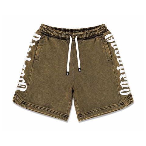 Godspeed Courtside Shorts Brown Wash White