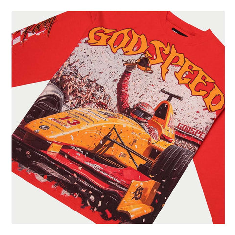 Godspeed F1 Finishline Long Sleeve Tee Red