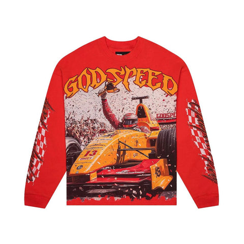 Godspeed F1 Finishline Long Sleeve Tee Red