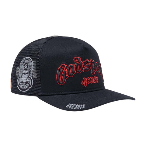 Godspeed Forever Trucker Hat Black Red