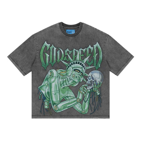 Godspeed Freedoms Protocol Tee Grey Wash