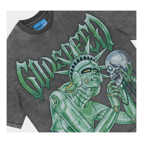 Godspeed Freedoms Protocol Tee Grey Wash