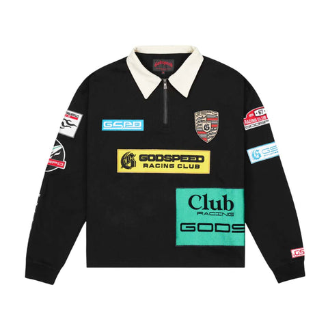 Godspeed GRC Quarter Zip Long Sleeve Polo Black