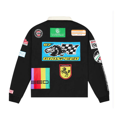 Godspeed GRC Quarter Zip Long Sleeve Polo Black