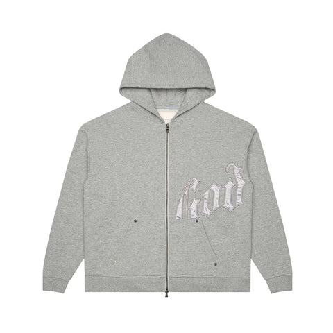 Godspeed Grey Silver Satin Sweatsuit Hoodie & Sweatpants Set