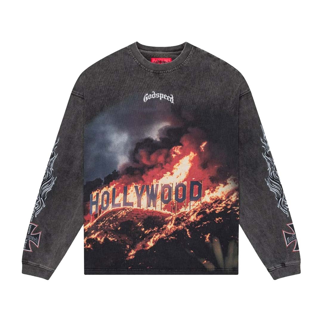 Godspeed Hollywood Inferno Thermal Grey Wash Tee
