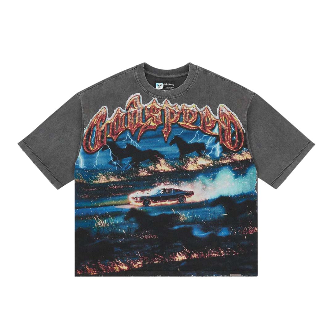 Godspeed Horsepower Tee Grey Wash