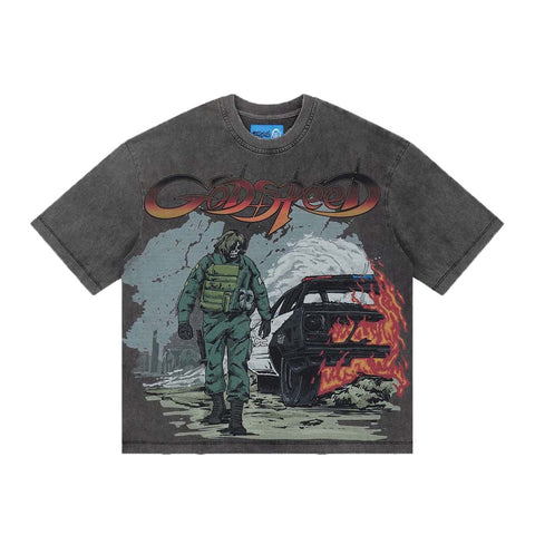 Godspeed Khaos Tee Grey Wash