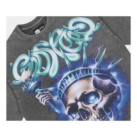 Godspeed Liberty Tears Grey Wash Tee