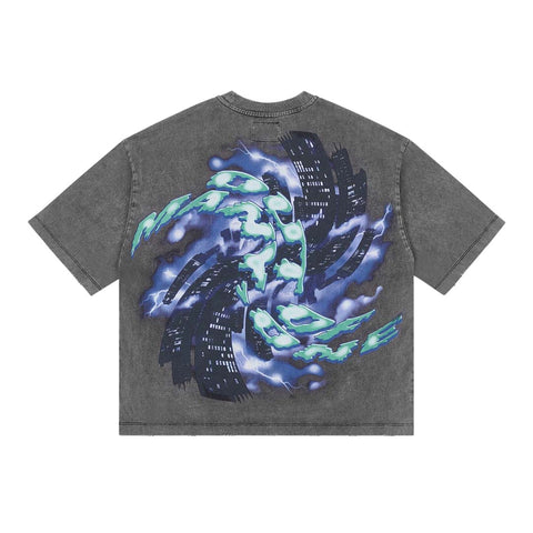 Godspeed Liberty Tears Grey Wash Tee