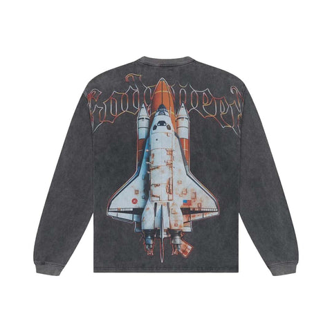 Godspeed Lift Off Grey Wash Long Sleeve Tee
