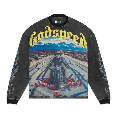 Godspeed Long Lonely Road Thermal Tee Black Wash