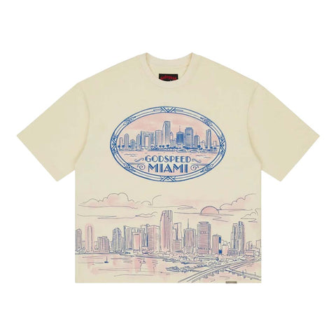 Godspeed Miami Skyline Tee Cream