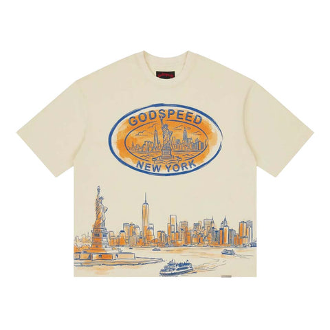 Godspeed New York Skyline Tee Cream