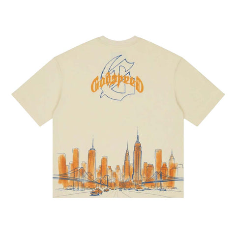 Godspeed New York Skyline Tee Cream