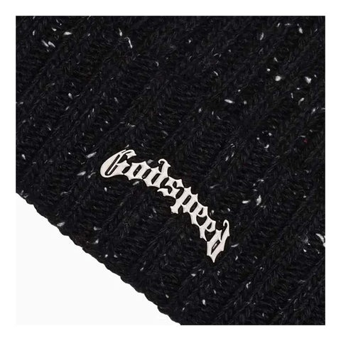 Godspeed OG Logo Emblem Oreo Speckled Black Beanie