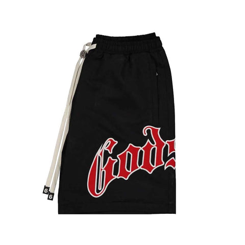 Godspeed OG Logo Nylon Shorts Black Red