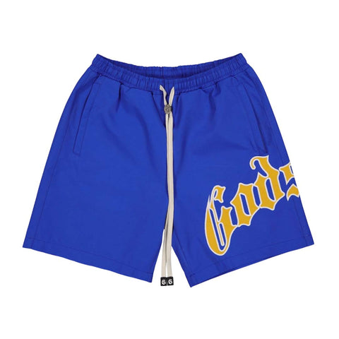 Godspeed OG Logo Nylon Shorts Blue Yellow