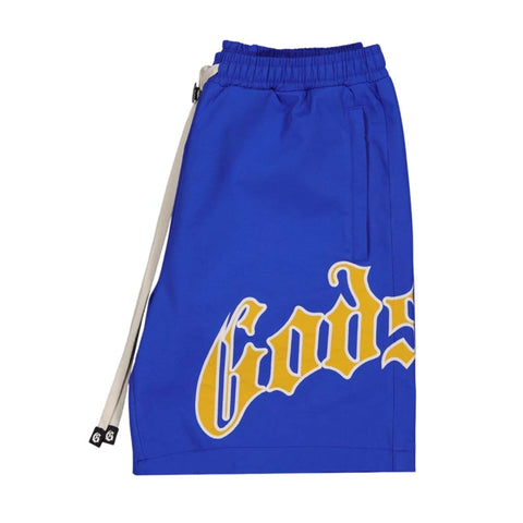 Godspeed OG Logo Nylon Shorts Blue Yellow